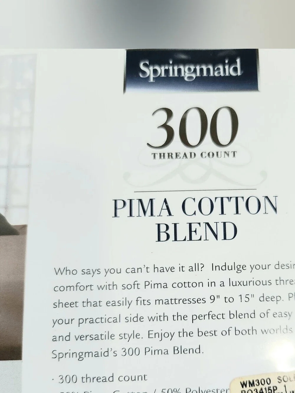 Springmaid King 300 Thread Count  Pima Cotton Blend Flat Sheet Tan Braid Trim
